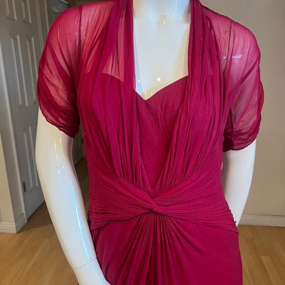 $388 TADASHI SHOJI COLLECTION SILK PLEATED DRESS SIZE 8 - Picture 3 of 5